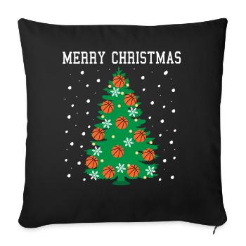 Merry Bball Xmas Tree for Sports Fans - Sofa pillowcase 17,3'' x 17,3'' (45 x 45 cm) - black - Front