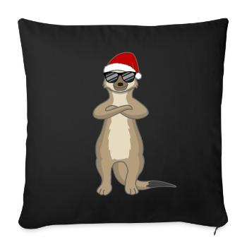 Cool Santa Sloth – Lässiges Weihnachtstier - Sofakissenbezug 45 x 45 cm - Schwarz - Vorne