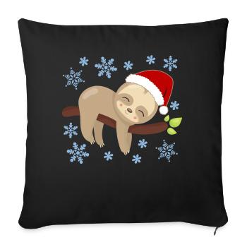 Sloth Christmas Nap Cozy Holidays - Sofa pillowcase 17,3'' x 17,3'' (45 x 45 cm) - black - Front