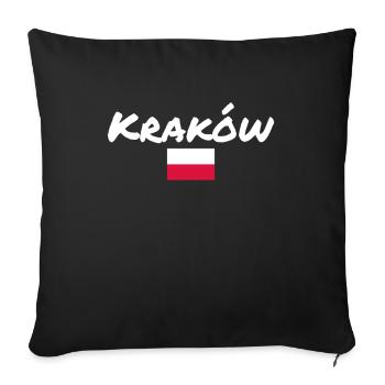 Krakow Poland Polish Flag Pole - Sofa pillowcase 17,3'' x 17,3'' (45 x 45 cm) - black - Front