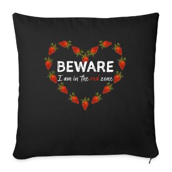Strawberry Week Menstrual Bleeding Endometriosis - Sofa pillowcase 17,3'' x 17,3'' (45 x 45 cm) - black - Front