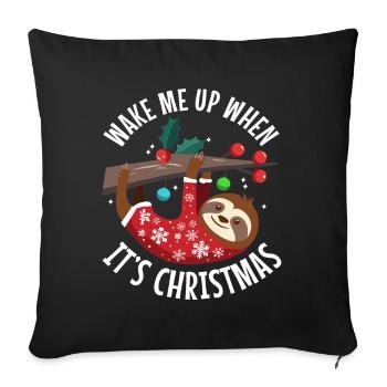 Wake me up when its Christmas - Sofa pillowcase 17,3'' x 17,3'' (45 x 45 cm) - black - Front