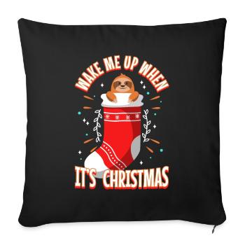 Wake me up when its Christmas - Sofa pillowcase 17,3'' x 17,3'' (45 x 45 cm) - black - Front