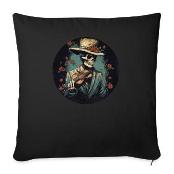 Violoniste-musicien, violons, instrument de musique country - Housse de coussin décorative 45 x 45 cm - noir - Devant