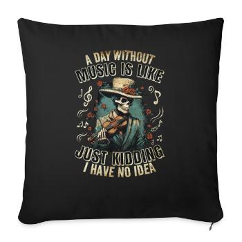 Violoniste-Musicien Violons Instruments de musique Violoniste - Housse de coussin décorative 45 x 45 cm - noir - Devant