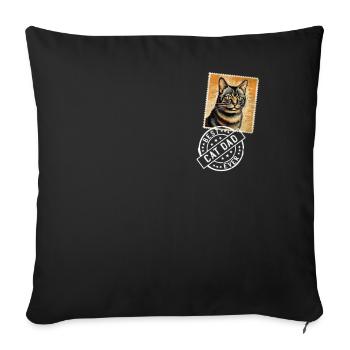 Cats, Dad, Cat, Cat Stamp, Cat Dads - Sofa pillowcase 17,3'' x 17,3'' (45 x 45 cm) - black - Front
