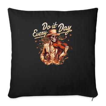 Violoniste-Musicien Violons Instruments de musique Violoniste - Housse de coussin décorative 45 x 45 cm - noir - Devant