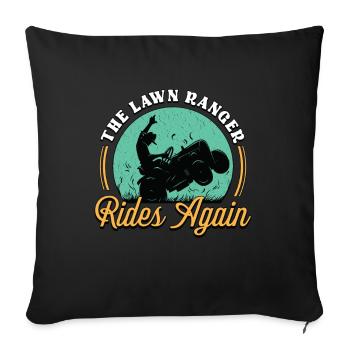 Tondeuse Le Lawn Ranger Ride Again Tracteur à gazon - Housse de coussin décorative 45 x 45 cm - noir - Devant