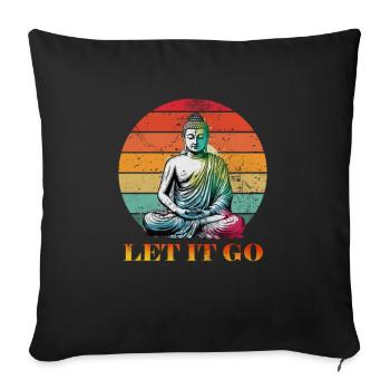 Meditation - Sofa pillowcase 17,3'' x 17,3'' (45 x 45 cm) - black - Front
