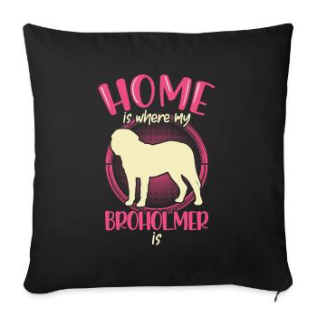 Home is where my Broholmer is - Sofa pillowcase 17,3'' x 17,3'' (45 x 45 cm) - black - Front