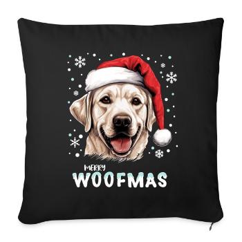 Cute Labrador dog celebrating Christmas - Sofa pillowcase 17,3'' x 17,3'' (45 x 45 cm) - black - Front