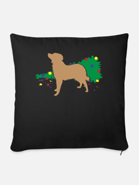Chaos Hund Weihnachtsbaum Umfall Spaß - Sofakissenbezug 45 x 45 cm - Schwarz