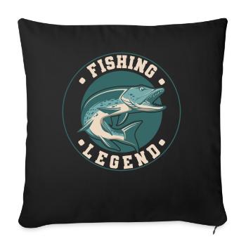 Fishing, Angler, Fisherman Fishing and Pike Fishing - Sofa pillowcase 17,3'' x 17,3'' (45 x 45 cm) - black - Front