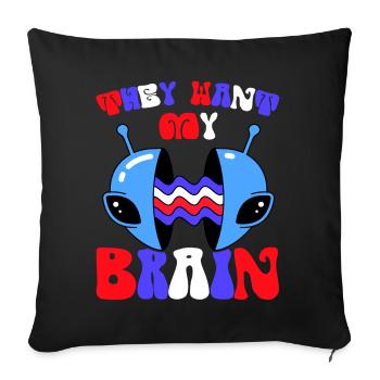 Alien, OVNI, UAP, Espace, Objet volant de l’espace - Housse de coussin décorative 45 x 45 cm - noir - Devant
