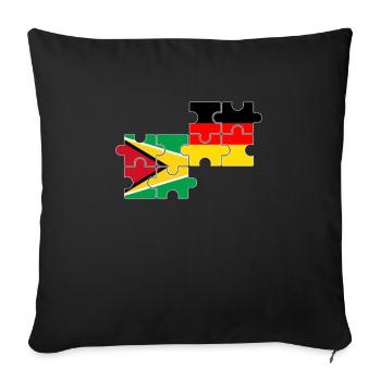 Guyane Allemagne Drapeau Allemand Guyanais - Housse de coussin décorative 45 x 45 cm - noir - Devant