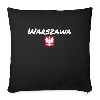 Warszawa Poland Polish Flag Pole - Sofa pillowcase 17,3'' x 17,3'' (45 x 45 cm) - black - Front