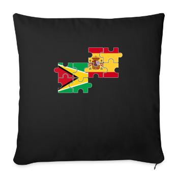 Drapeau de la Guyane, Espagne, Guyanais - Housse de coussin décorative 45 x 45 cm - noir - Devant