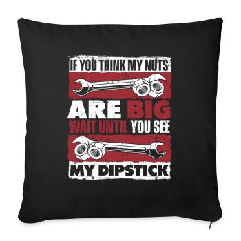 Si vous pensez que mes noix sont grosses, attendez jusqu’à Kfz - Housse de coussin décorative 45 x 45 cm - noir - Devant