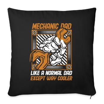 Mechanic Dad Way Cool Car Mechanic Master Car - Sofa pillowcase 17,3'' x 17,3'' (45 x 45 cm) - black - Front