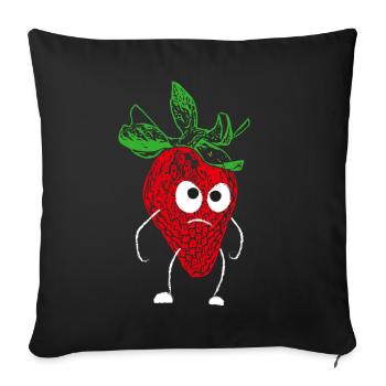 Fraises Fruits Costume Remplacement Carnaval Carnaval - Housse de coussin décorative 45 x 45 cm - noir - Devant