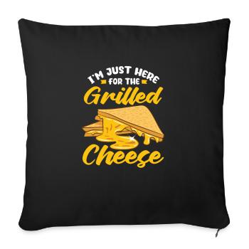 Cheese Cheesecake Food Gift - Sofa pillowcase 17,3'' x 17,3'' (45 x 45 cm) - black - Front