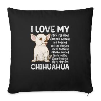Chihuahua - Housse de coussin décorative 45 x 45 cm - noir - Devant