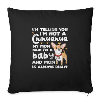 Chihuahua - Housse de coussin décorative 45 x 45 cm - noir - Devant