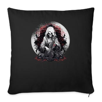 Cello player, cellist-musician, collo music - Sofa pillowcase 17,3'' x 17,3'' (45 x 45 cm) - black - Front