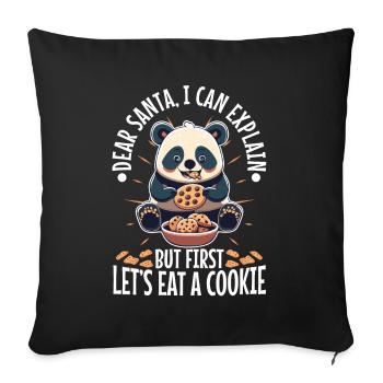 Dear santa i can explain But first lets eat a - Sofa pillowcase 17,3'' x 17,3'' (45 x 45 cm) - black - Front
