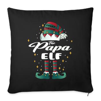 papa elfe drôle famille noël noël - Housse de coussin décorative 45 x 45 cm - noir - Devant