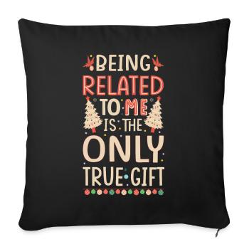 Être lié à moi – Dicton drôle de Noël - Housse de coussin décorative 45 x 45 cm - noir - Devant