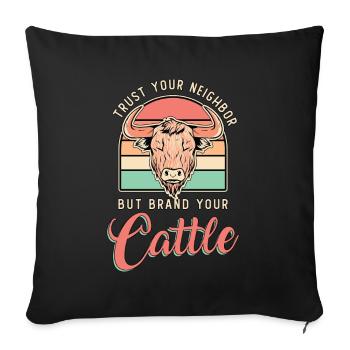 Élevage de bétail Faites confiance aux animaux de la ferme de vos voisins - Housse de coussin décorative 45 x 45 cm - noir - Devant