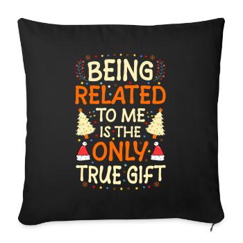 Être lié à moi – Dicton drôle de Noël - Housse de coussin décorative 45 x 45 cm - noir - Devant