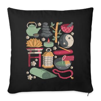 Zen Meditation - Sofa pillowcase 17,3'' x 17,3'' (45 x 45 cm) - black - Front