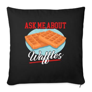 Waffle Waffle Lover Waffles Gift - Sofa pillowcase 17,3'' x 17,3'' (45 x 45 cm) - black - Front