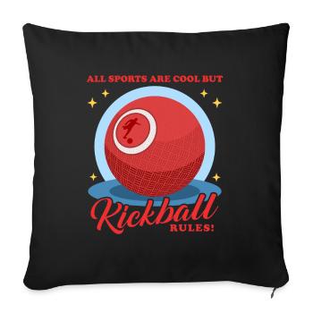 Kickball Kickball Joueur Kickballer Cadeau - Housse de coussin décorative 45 x 45 cm - noir - Devant