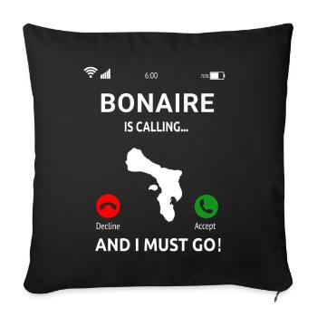 Vacances à Bonaire Antilles Caribbean Island - Housse de coussin décorative 45 x 45 cm - noir - Devant
