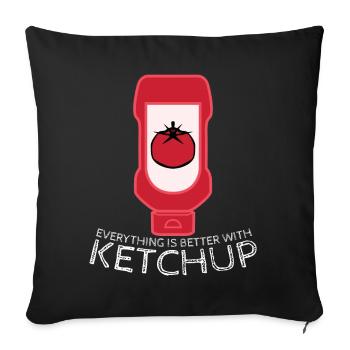 Tomato Ketchup Bottle - Sofa pillowcase 17,3'' x 17,3'' (45 x 45 cm) - black - Front