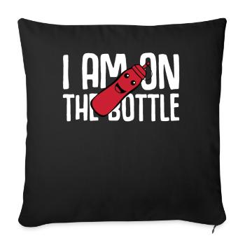 Tomate Ketchup Bouteille Carnaval Costume - Housse de coussin décorative 45 x 45 cm - noir - Devant