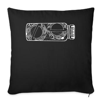 Planets and Space with Stars in a Bottle - Sofa pillowcase 17,3'' x 17,3'' (45 x 45 cm) - black - Front