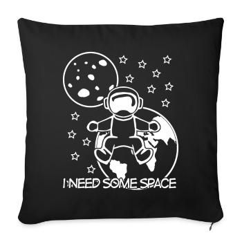Astronaut with Stars and Planets - Sofa pillowcase 17,3'' x 17,3'' (45 x 45 cm) - black - Front