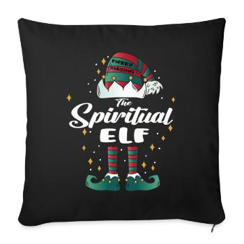 elfe spirituel drôle famille noël noël - Housse de coussin décorative 45 x 45 cm - noir - Devant