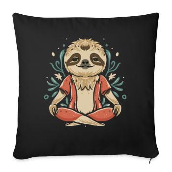 Sloth Yoga: Serenity Meets Pose - Sofa pillowcase 17,3'' x 17,3'' (45 x 45 cm) - black - Front