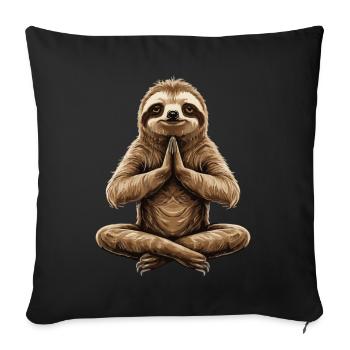 Sloth Yoga: Relaxation in Motion - Sofa pillowcase 17,3'' x 17,3'' (45 x 45 cm) - black - Front