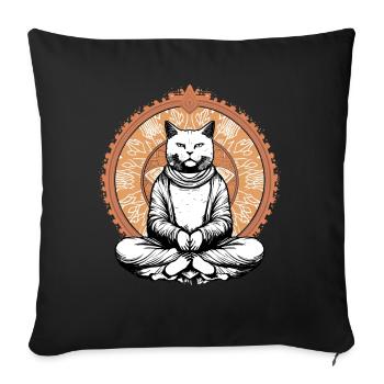 Cat Yoga Meditating Buddhism Yoga - Sofakissenbezug 45 x 45 cm - Schwarz - Vorne
