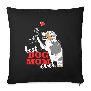 Meilleure maman de berger australien au monde - Housse de coussin décorative 45 x 45 cm - noir - Devant