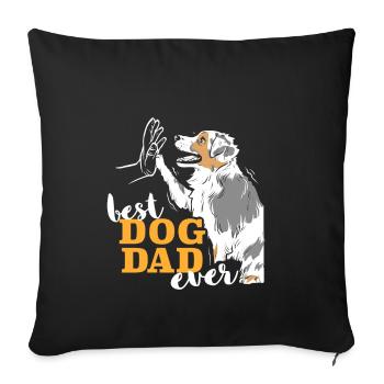 Le meilleur papa de berger australien au monde - Housse de coussin décorative 45 x 45 cm - noir - Devant
