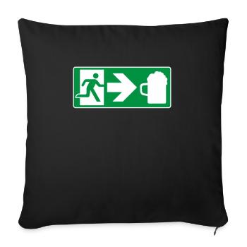Sortie de secours Bière - Housse de coussin décorative 45 x 45 cm - noir - Devant