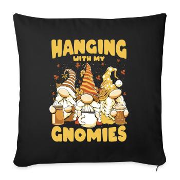 Traîner avec mes gnomies - Housse de coussin décorative 45 x 45 cm - noir - Devant
