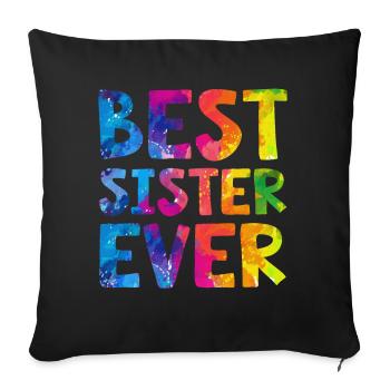 Meilleure soeur de tous les temps - Housse de coussin décorative 45 x 45 cm - noir - Devant